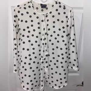 Van Heusen Black and White Polka Dot Blouse